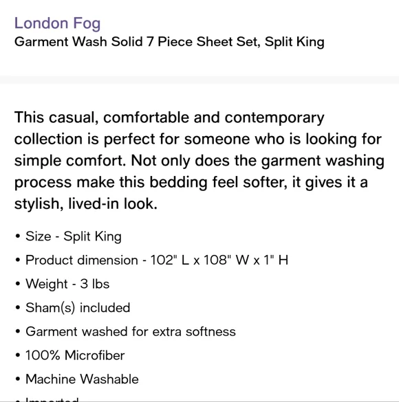 NWT, Split King London Fog Luxury Khaki Sheet Set